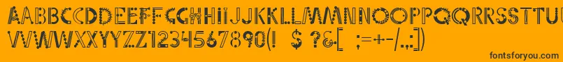 Linotypepartytime-fontti – mustat fontit oranssilla taustalla