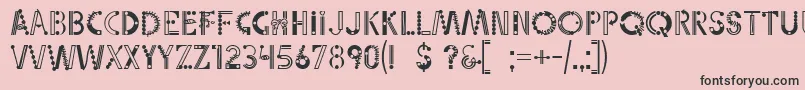 Fonte Linotypepartytime – fontes pretas em um fundo rosa
