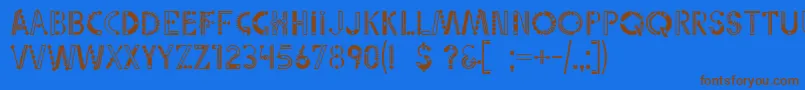 Linotypepartytime Font – Brown Fonts on Blue Background