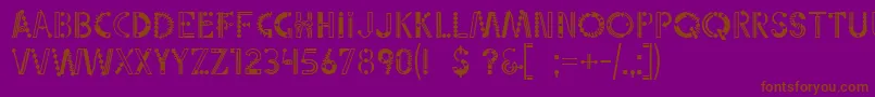 Fonte Linotypepartytime – fontes marrons em um fundo roxo