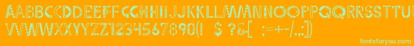 Linotypepartytime Font – Green Fonts on Orange Background
