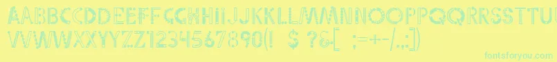 Linotypepartytime Font – Green Fonts on Yellow Background
