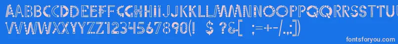 Linotypepartytime-Schriftart – Rosa Schriften auf blauem Hintergrund