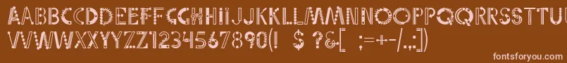 Linotypepartytime-Schriftart – Rosa Schriften auf braunem Hintergrund