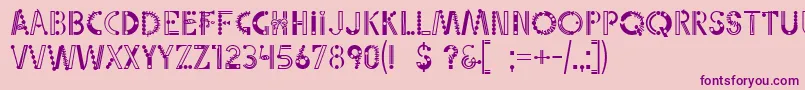 Fonte Linotypepartytime – fontes roxas em um fundo rosa