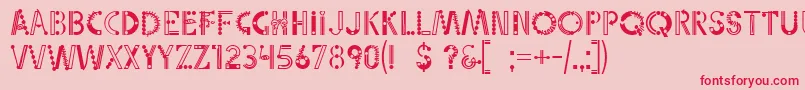 Linotypepartytime Font – Red Fonts on Pink Background