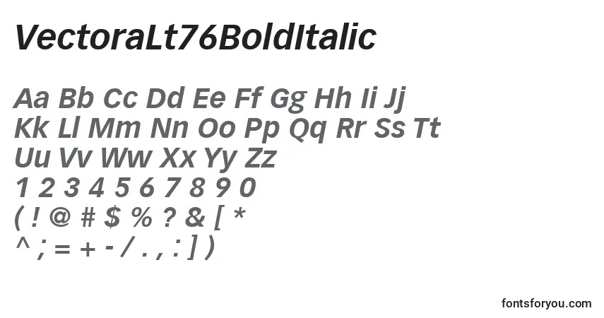 Schriftart VectoraLt76BoldItalic – Alphabet, Zahlen, spezielle Symbole