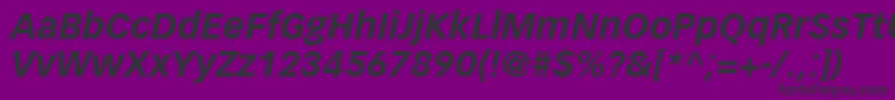 VectoraLt76BoldItalic Font – Black Fonts on Purple Background