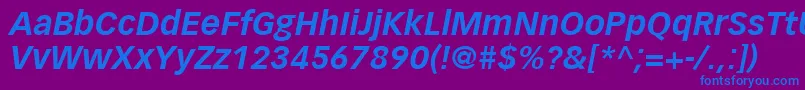 VectoraLt76BoldItalic Font – Blue Fonts on Purple Background