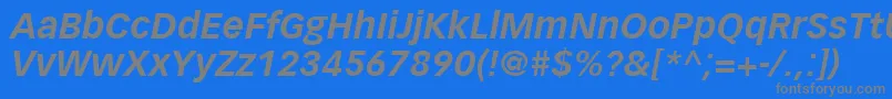More about VectoraLt76BoldItalic Font VectoraLt76BoldItalic Font – Gray Fonts on Blue Background