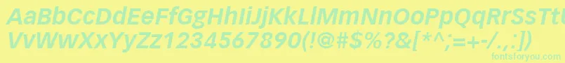 VectoraLt76BoldItalic Font – Green Fonts on Yellow Background