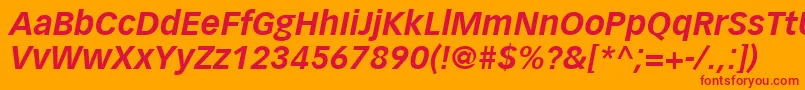Шрифт VectoraLt76BoldItalic – красные шрифты на оранжевом фоне