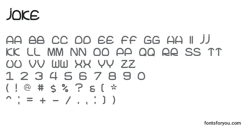 Шрифт Joke – алфавит, цифры, специальные символы