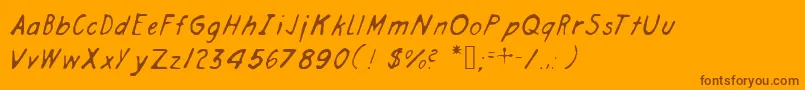 Engineerhand Font – Brown Fonts on Orange Background