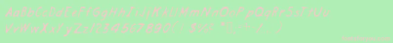 Engineerhand Font – Pink Fonts on Green Background