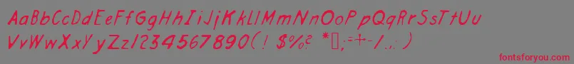 Engineerhand Font – Red Fonts on Gray Background