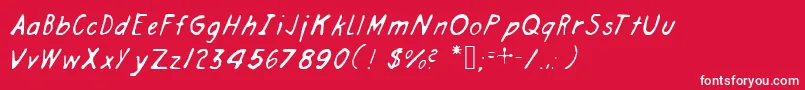 Engineerhand Font – White Fonts on Red Background