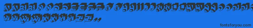 GeDimensions Font – Black Fonts on Blue Background