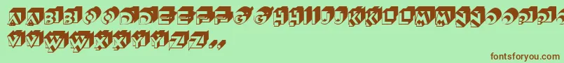 GeDimensions-fontti – ruskeat fontit vihreällä taustalla