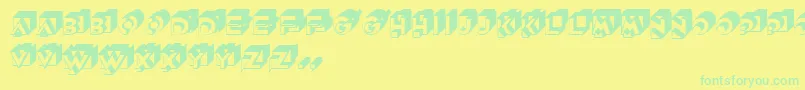 GeDimensions Font – Green Fonts on Yellow Background