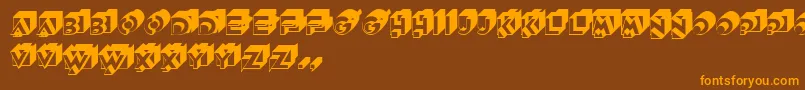 GeDimensions Font – Orange Fonts on Brown Background