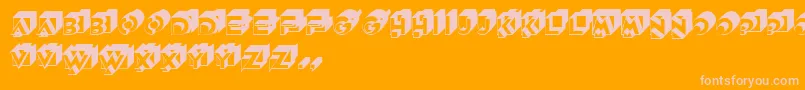 GeDimensions-fontti – vaaleanpunaiset fontit oranssilla taustalla