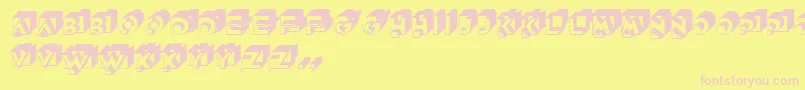 GeDimensions Font – Pink Fonts on Yellow Background