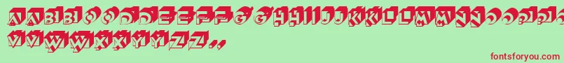 GeDimensions-fontti – punaiset fontit vihreällä taustalla