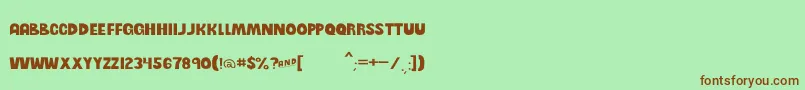 LazysummerRegular Font – Brown Fonts on Green Background