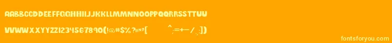 LazysummerRegular Font – Yellow Fonts on Orange Background