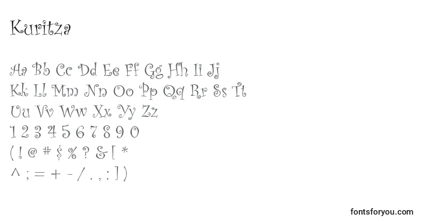Schriftart Kuritza – Alphabet, Zahlen, spezielle Symbole