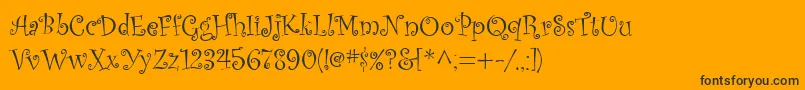 Kuritza Font – Black Fonts on Orange Background