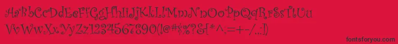 Kuritza Font – Black Fonts on Red Background
