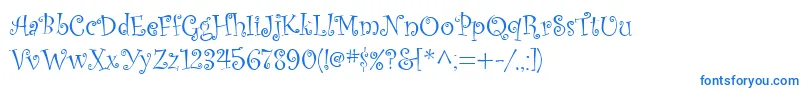 Weitere Informationen zur Kuritza-Schriftart Kuritza-Schriftart – Blaue Schriften auf weißem Hintergrund