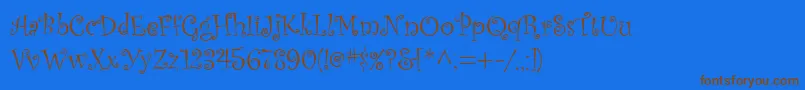 Kuritza Font – Brown Fonts on Blue Background