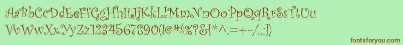 Kuritza-Schriftart – Braune Schriften auf grünem Hintergrund