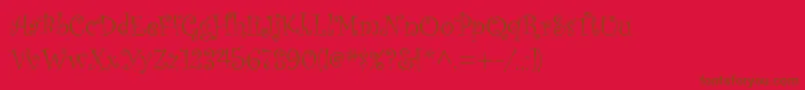 Kuritza-Schriftart – Braune Schriften auf rotem Hintergrund