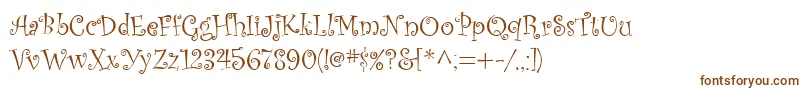 Kuritza-fontti – ruskeat fontit valkoisella taustalla