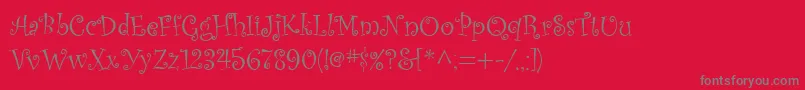 Kuritza Font – Gray Fonts on Red Background
