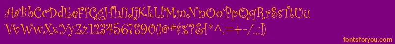 Weitere Informationen zur Kuritza-Schriftart Kuritza-Schriftart – Orangefarbene Schriften auf violettem Hintergrund