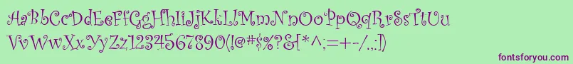 Kuritza Font – Purple Fonts on Green Background