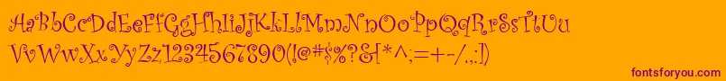 Kuritza Font – Purple Fonts on Orange Background