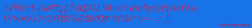 Kuritza Font – Red Fonts on Blue Background