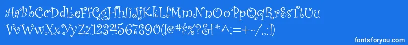 Kuritza Font – White Fonts on Blue Background