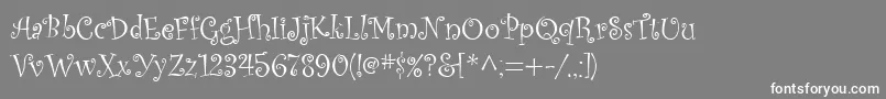 フォントKuritza – 灰色の背景に白い文字