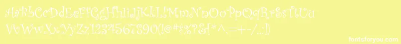 Kuritza Font – White Fonts on Yellow Background