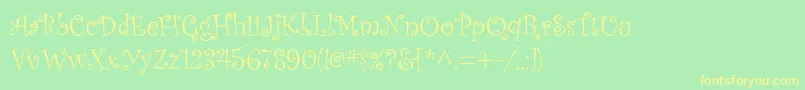 Kuritza Font – Yellow Fonts on Green Background