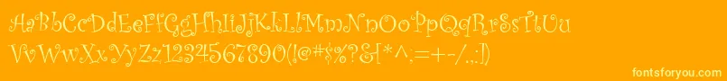 フォントKuritza – オレンジの背景に黄色の文字