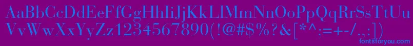 Шрифт BauerbodonistdRoman – синие шрифты на фиолетовом фоне