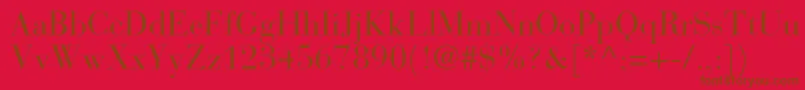 BauerbodonistdRoman Font – Brown Fonts on Red Background